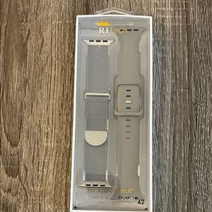 RItech Silver and Gray Apple Watch Band Set